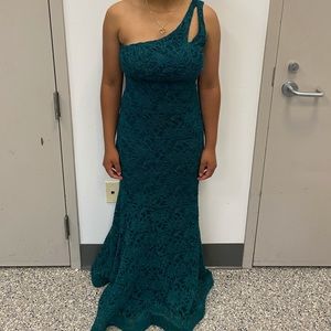 Sparkly Emerald One Shoulder Dress